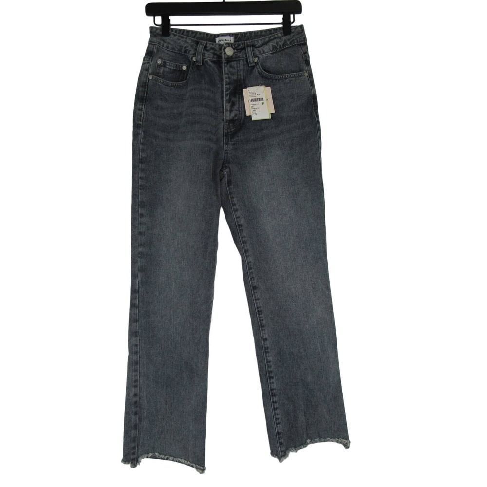 Superdown Women's Dark Grey Crop Fray Jeans SZ 27